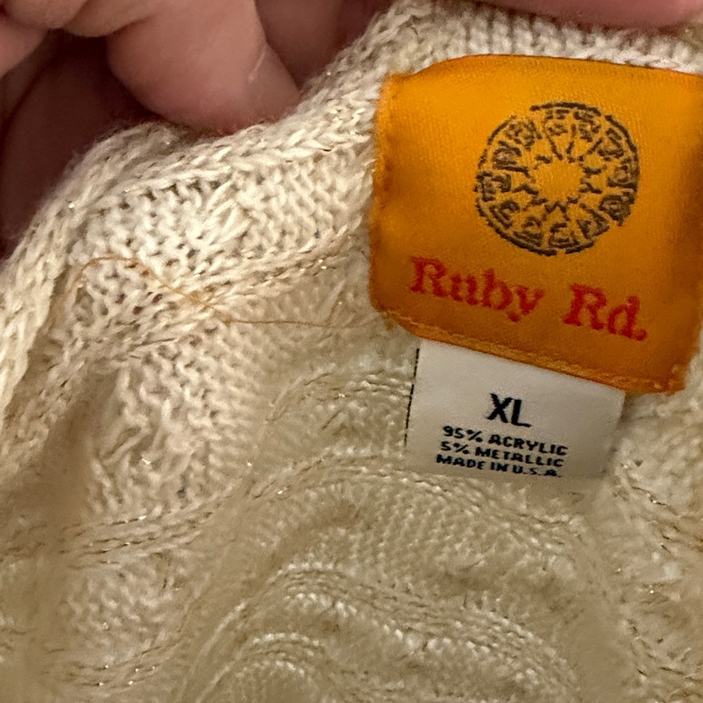 Ruby Rd. Women's Cream Sweater - Picture 5 of 5